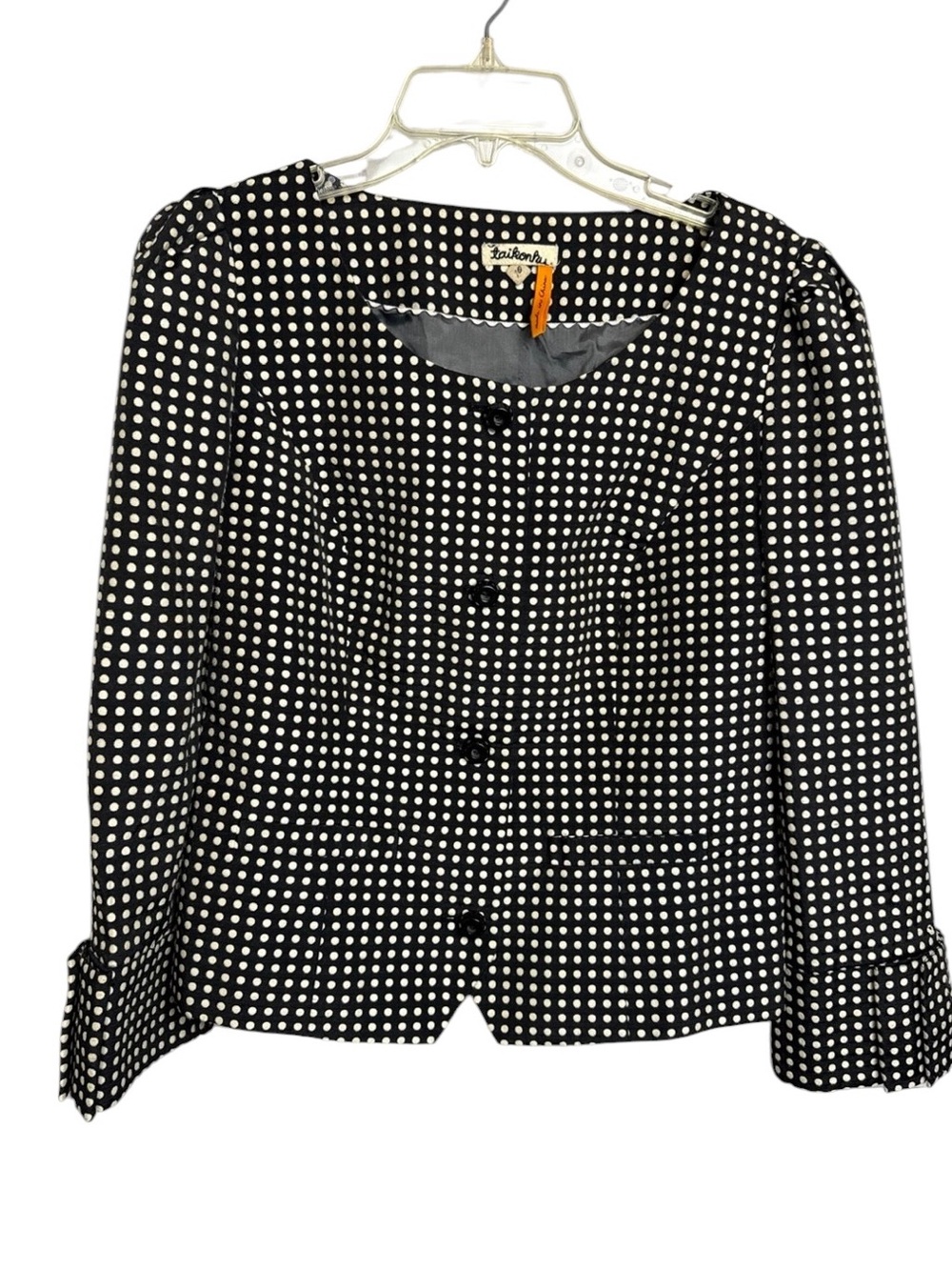 Taikonhu polka dotted jacket with buttons artsy retro blazer statement 10